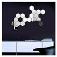thumbnail image 1 of Hexagon Mirror Stickers for Walls Acrylic Wall Mirrors Decorative Peel and Stick Mirror Tiles Thick Stick on Mirrors for Wall Door Locker,Honeycomb Decals for DIY Home Art Wall Decoration,12Pcs,Black, 1 of 5
