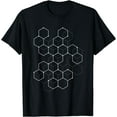 thumbnail image 1 of Hexagon Pattern Mathematics Science Graphic Design Light T-Shirt Black Small, 1 of 4