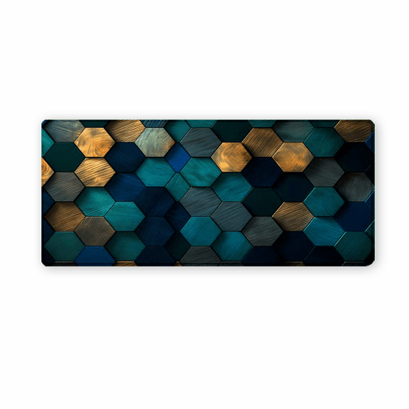 Hexagon Pattern Rubber Mouse Pad 35.4 x 15.8 Inches - Modern Design for Office Desk, Gaming Setup, and Home Workspace
