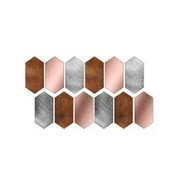 Hexagon Peel and Stick Backsplash 12-Sheet Self Adhesive Kitchen Backsplash Stick on Tiles Waterproof Wall Tiles Decorative for Bathroom Shower Furniture Camper Car Multicolored 4"x8"