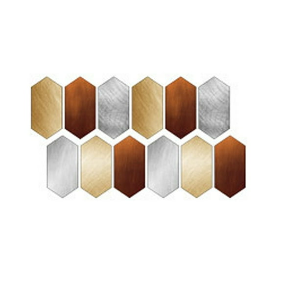 Hexagon Peel and Stick Backsplash 12-Sheet Self Adhesive Kitchen Backsplash Stick on Tiles Waterproof Wall Tiles Decorative for Bathroom Shower Furniture Camper Car Multicolored 4"x8"