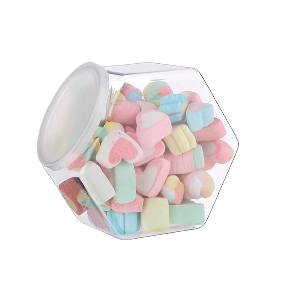 Hexagon Plastic Cookie Jars with Airtight Lids,TGY Clear Candy Jar Wide Round Mouth Snacks Containers Reusable Coffee Display for Gifts and Storage (51 oz)