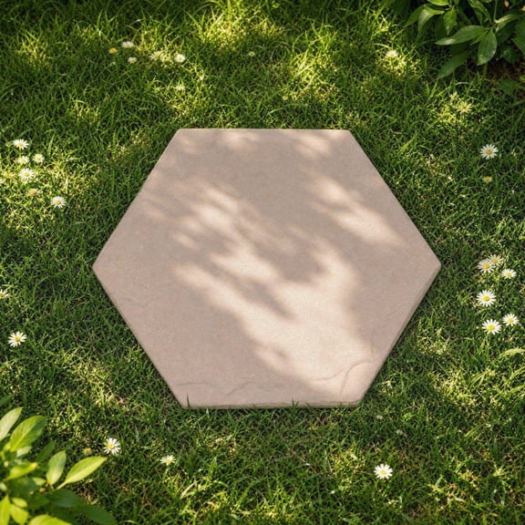 Hexagon Plastic Imitation Stepping Stone, Decorative Walkway Paver with Natural Texture Non-Slip Surface, Lightweight Durable Weather Resistant, for Garden Lawn Yard Pathway Patio Paving Use