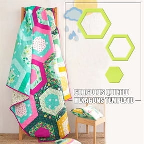 Hexagon Quilt Template Ruler Set, Usupdd Precision Sewing Ruler for Cutting Fabric Shapes, Shaped Quilting Ruler for Patchwork Sewing Projects with Accurate Etched Lines