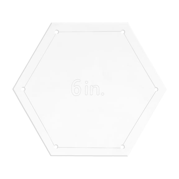 Hexagon Quilting Template Set, 6 Inch Acrylic Template for Quilting with Reserved Seam Margin, Clear Templates for DIY Sewing Crafts