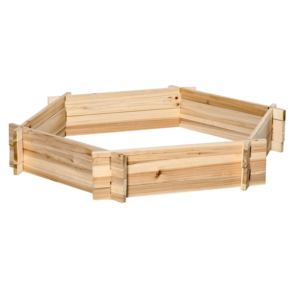 Hexagon Raised Garden Bed 39x36 inch, Screwless Planter Box, Outdoor Herb Vegetable Flower Plant Bed, DIY Gardening Kit
