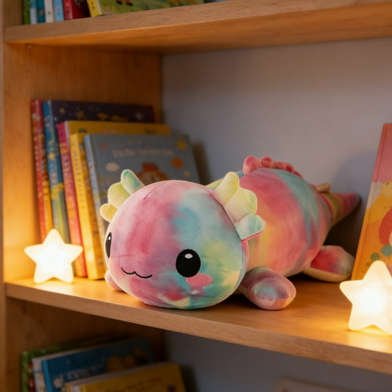 Hexagon Salamander Plush - Cute Sleeping Cartoon Animal Doll, Soft Stuffed Fish Toy for Kids, Unique Plush Toy for Home Decoration, Children's Bedroom Decor, Novelty Animal Gift