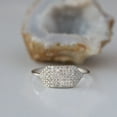 thumbnail image 1 of Hexagon Shape Diamond Dome Ring, 925 Sterling Silver Ring, Handmade Fine Jewelry,Gift For Her Minimalist Ring, April Birthstone Ring., 1 of 5