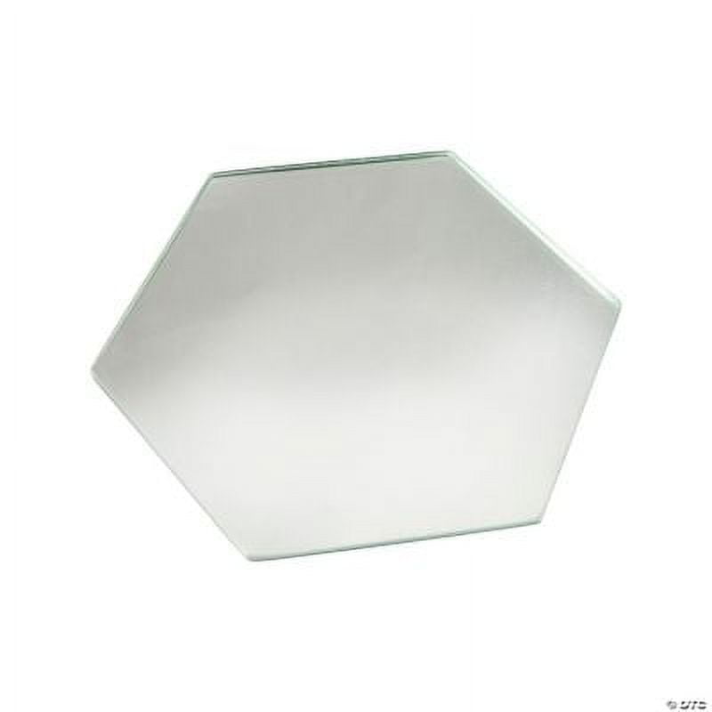 Hexagonal Clear Glass Table Mirrors Set of 6