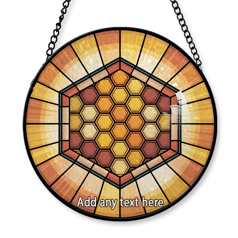 Hexagon Tessellation Stained Glass Suncatcher Window Hanging – Custom ...