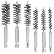 Hexagon Tube Cleaning Brush 6Pcs/Set Rotary Flexible Cleaner Metal Handle 6 Sizes Cleaning Brushes Set for Electric Drill