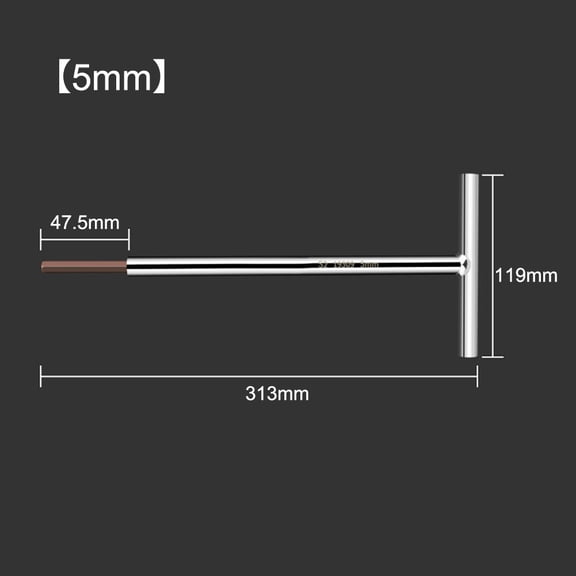 Hexagon Wrench T-Handle Hex Key Spanner T-Type Socket Wrench Hand Repair Tools, 5mm, Heavy-Duty Wrench for DIY and Professional Repairs