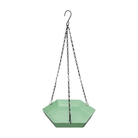 Hexagonal Bird Feeder Outdoor Hanging, Water And Food Dual Use Bird Feeding Station For Wild Birds, Green Hanging Bird House For Garden Yard Patio Outside