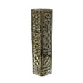 thumbnail image 1 of Hexagonal Ceramic Vase with Geometric Embossed Pattern, Small, Antique Silver, 1 of 2