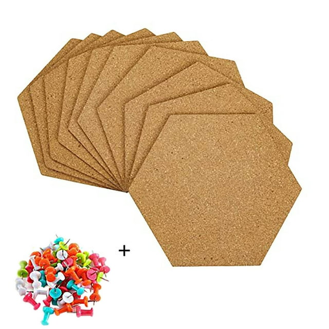 Hexagonal Cork Message Board Photo Wall Adhesive Bulletin Board Wall