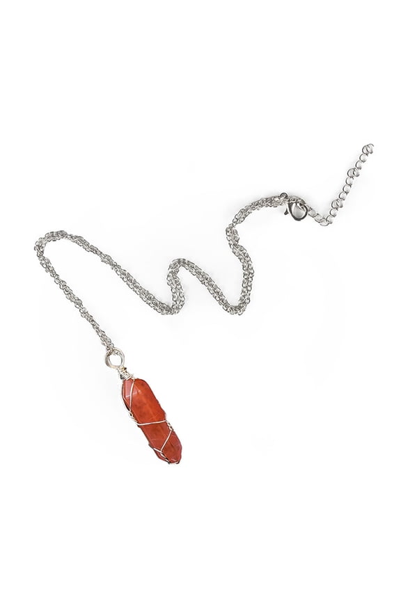 Hexagonal Crystal Spiritual Stone Necklace Double Pointed Winding Wire Stone Jewelry for Women