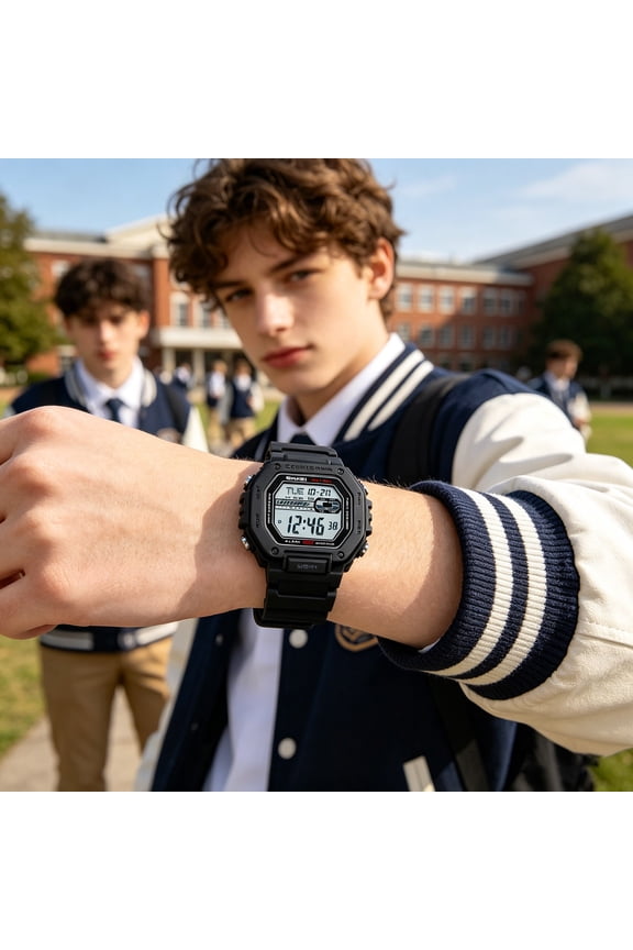 Hexagonal Digital Sports Watch Luminous Waterproof Electronic Wristwatch • Multifunctional Outdoor Sport Watch • Shockproof TimingCasual Design