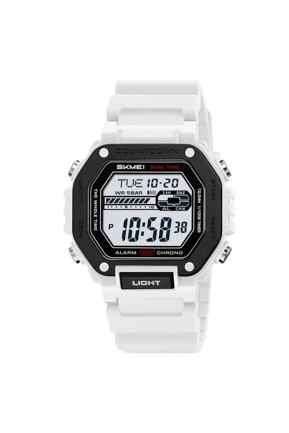 Hexagonal Digital Watch with Luminous Night Display, Water Resistant 50M, Shockproof Sports Electronic Wristwatch, Multifunctional Casual Watch with Alarm, Stopwatch, and Date for Familys