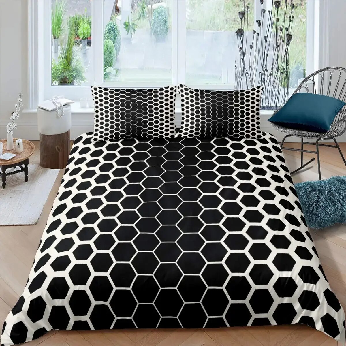Hexagonal Duvet Cover Set Honeycomb Marble Comforter Cover Set Beehive hexagonal-duvet-cover-set-honeycomb-marble-comforter-cover-set-beehive