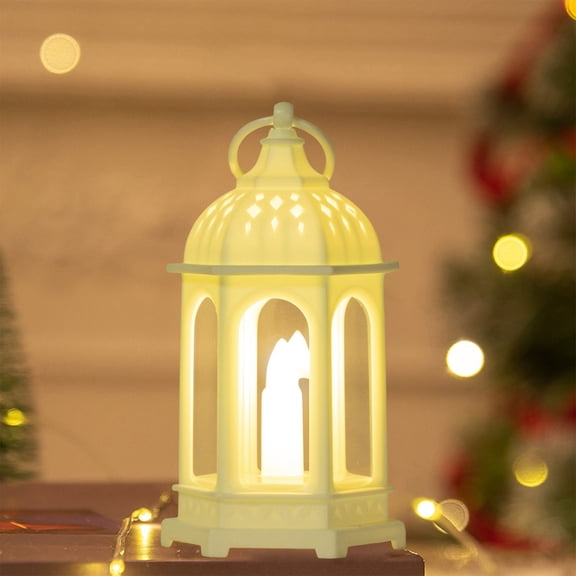 Hexagonal Flameless LED Wind Lamp, Lantern for Christmas, Halloween, Party or Tabletop Decor, Battery Operated Safe Candle Light