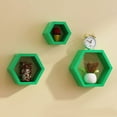 thumbnail image 1 of Hexagonal Frame Storage Rack Wall Diamond Creative Lattice Green, 1 of 1