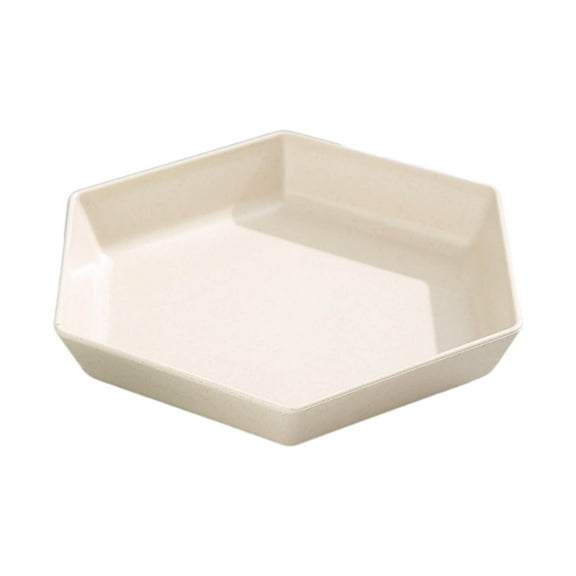 Hexagonal Fruit Tray, Large Plastic Serving Platter, Multi-Purpose Snack and Candy Dish for Living Room and Coffee Table ( Beige )