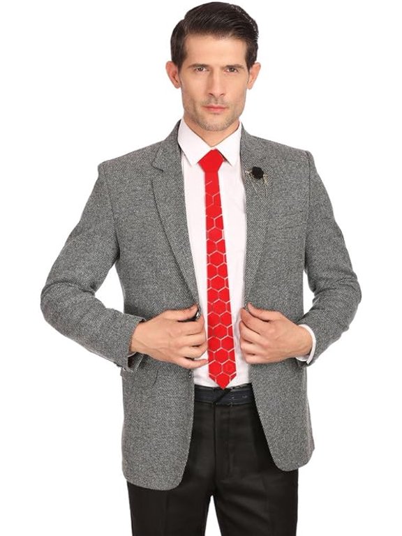 Hexagonal Glossy Red + 1 Free Mystery Tech Tie