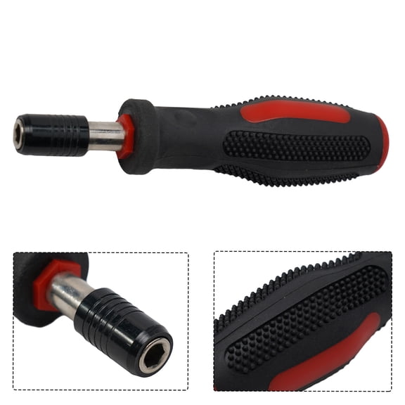 Hexagonal Handle Screwdriver Handle Red Black Self-Locking 1/4'' Hex Fangkenuo