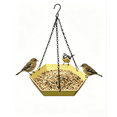 thumbnail image 1 of Hexagonal Hanging Hummingbird Feeder, Multiple Colors Available, 2 in 1 Outdoor Bird Water & Seed Feeding Tray for Garden Patio Backyard, 1 of 6