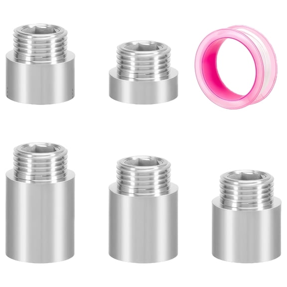 Hexagonal Head Extension Fitting Heavy Duty Brass Construction Adjustable Threaded Extension Connector for Wall Mounted Valves