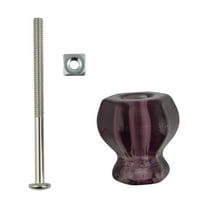 Hexagonal Kitchen Cabinet Knob Amethyst Glass 1 1/4" Renovators Supply
