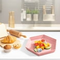 thumbnail image 1 of Hexagonal Large Fruit Tray Food Serving Platter with Easy-to-Clean, Durable Design, Perfect for Snacks, Fruits, and Entertaining Pink, 1 of 8