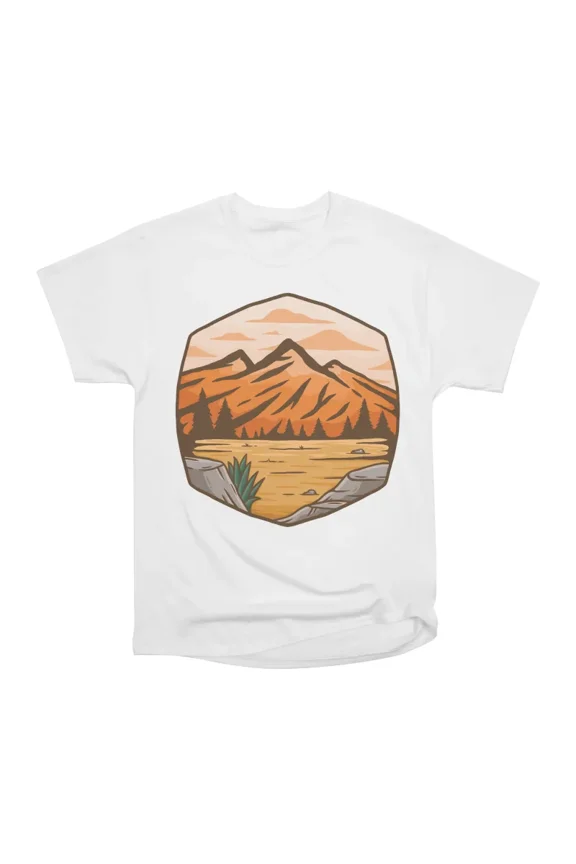 Hexagonal Mountains T-Shirt Tee Gift For Him Merch For Her Apparel For Friend