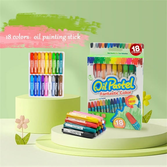 Hexagonal Oil Pastels 18 Colors, 24 Assorted Colors Art Crayon Oil Paint, Home and Kitchen, 18 Crayons, By Meiiso