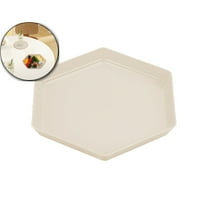 Hexagonal Plastic Dinner Plates, Dishwasher Safe Microwaveable Plates, Lightweight Reusable Camping Kitchen Plates for Family Meals Outdoor Use