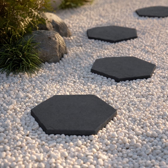 Hexagonal Plastic Imitation Stone Stepping Slab for Garden Lawn Walkway Decorative Paving Yard Pathway Paver