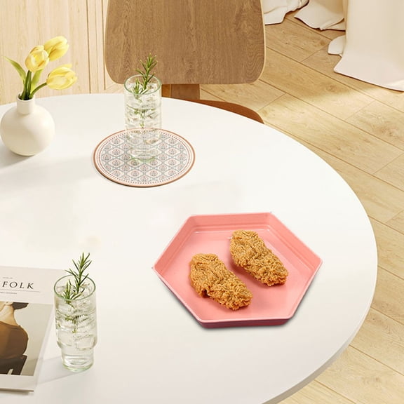 Hexagonal Plates Reusable Wheat Straw Dinner Plates, Lightweight Microwave Safe Snack Plates for Kitchen, Camping, and Daily Meals