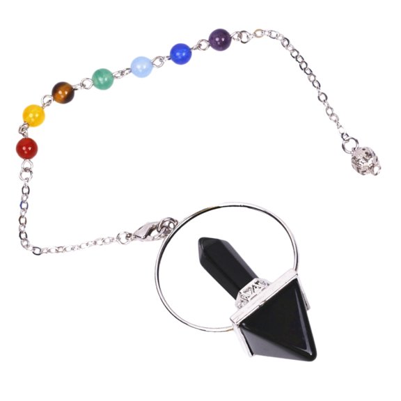 Hexagonal Pyramid Pendant Necklace Bohemian Choker Natural Crystal Stone Collarbone Chain Adjustable Length Neckchain