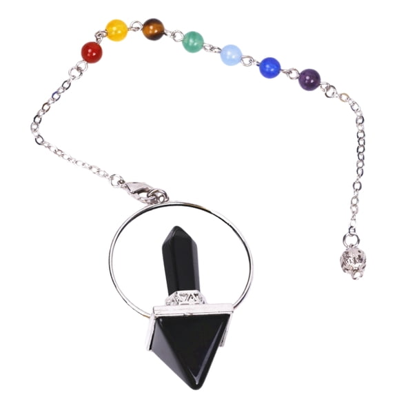 Hexagonal Pyramid Pendant Necklace Bohemian Choker Natural Crystal Stone Collarbone Chain Adjustable Length Neckchain