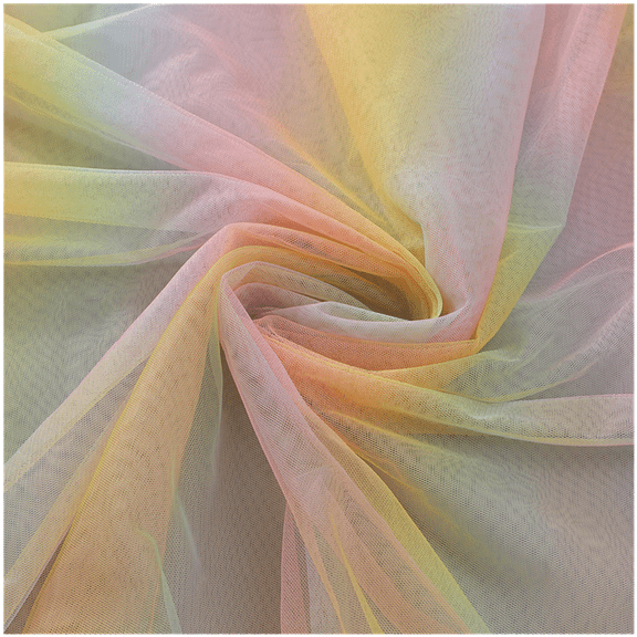 Hexagonal Rainbow Gradient Mesh Fabric for DIY Tutu Skirt Present Wrapping Party