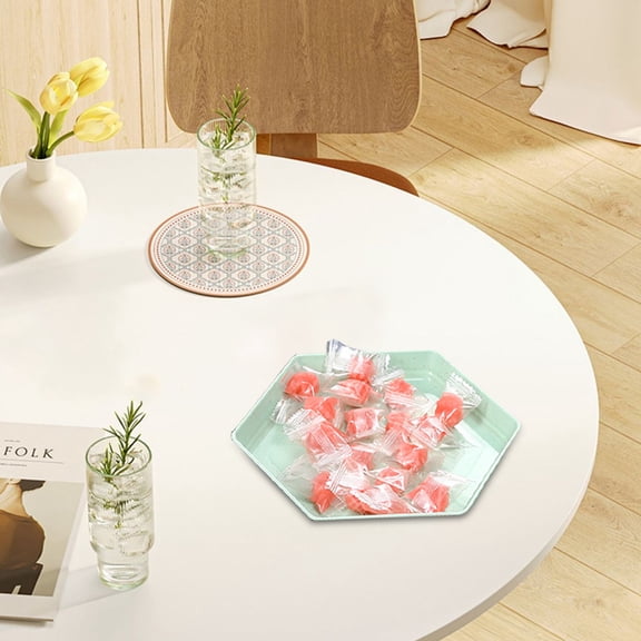 Hexagonal Reusable Plastic Dinner Plates Lightweight Durable for Kitchen and Camping Dishwasher Microwave 6.7 Inch