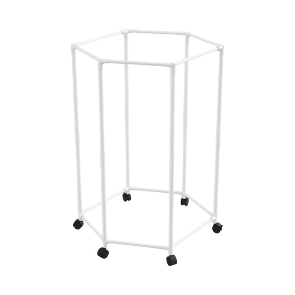 Hexagonal Rotating Floor-Standing Clothes Rack with Wheels - Movable Dormitory Laundry Drying Organizer for Home and School, Space-Saving Indoor Hanging Storage Solution