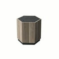 thumbnail image 1 of Hexagonal Rural Style Garden Retro with Drawer Living Room Corner Table Bedroom Bedside Table , Textured Black + Warm Oak, 1 of 5