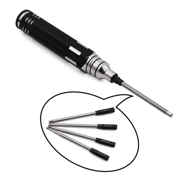 Hexagonal Screwdriver Hexagonal Screwdriver Tool Set for Rc Car Crawler Helicopter 1.5 2.0 2.5 3.0mm Black+Silver
