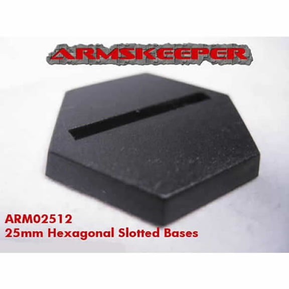 Hexagonal Slotted 25mm Miniature Bases Mega Pack of 80 ArmsKeeper