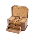 thumbnail image 1 of Hexagonal Solid Wood Jewelry Box Storage With Lock Eye Earrings Necklace Large Capacity Simple Retro, 1 of 7