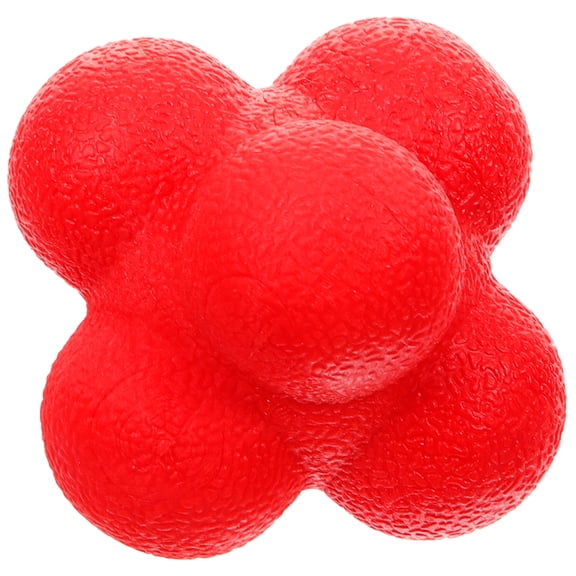 Raindrops Red Reaction Training Ball for Sports and Fitness Use Hexagonal Design Improves Agility 6 Sides