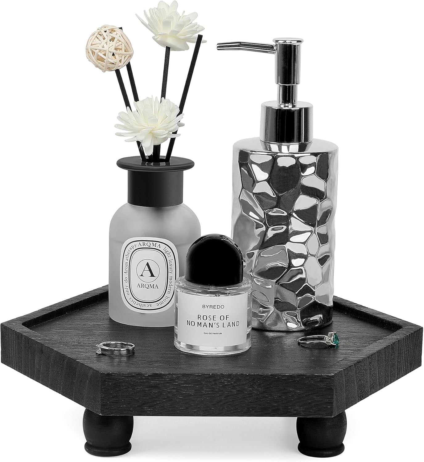 Hexagonal Wood Riser for Display, 2-Tier Wood Farmhouse Riser for ...