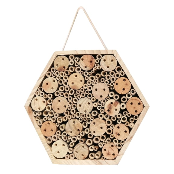Hexagonal Wooden For Garden Pollinator Habitat Natural Shelter Outdoor Decorative Support Backyard Beekeeping