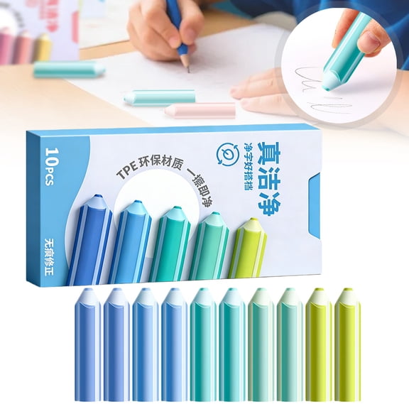 Hexagonal color rubber erasers for drawing sketching and art use